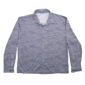 Devereux Shirt Mens 2XL Gray Camo Button Up Golf Performance Light Breathable